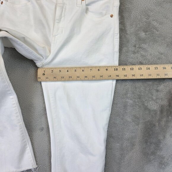 GAP Jeans Womens 4P 27 Optic White Kick Fit High Rise Raw Hem Cropped Petite - Picture 6 of 13